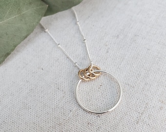 Sterling Silver Birthday Necklace, 30th 40th 50th 60th 70th 80th 90th, Mum Necklace, Family Necklace, Mothers Day Necklace