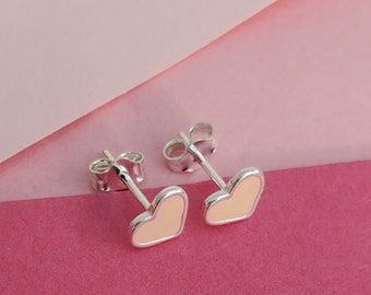 Orecchini A Bottone Rotondi In Argento Sterling Rosa - Gioielli Eleganti Placcati Oro