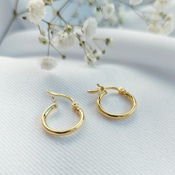Small Real Gold Hoops 2024 | favors.com