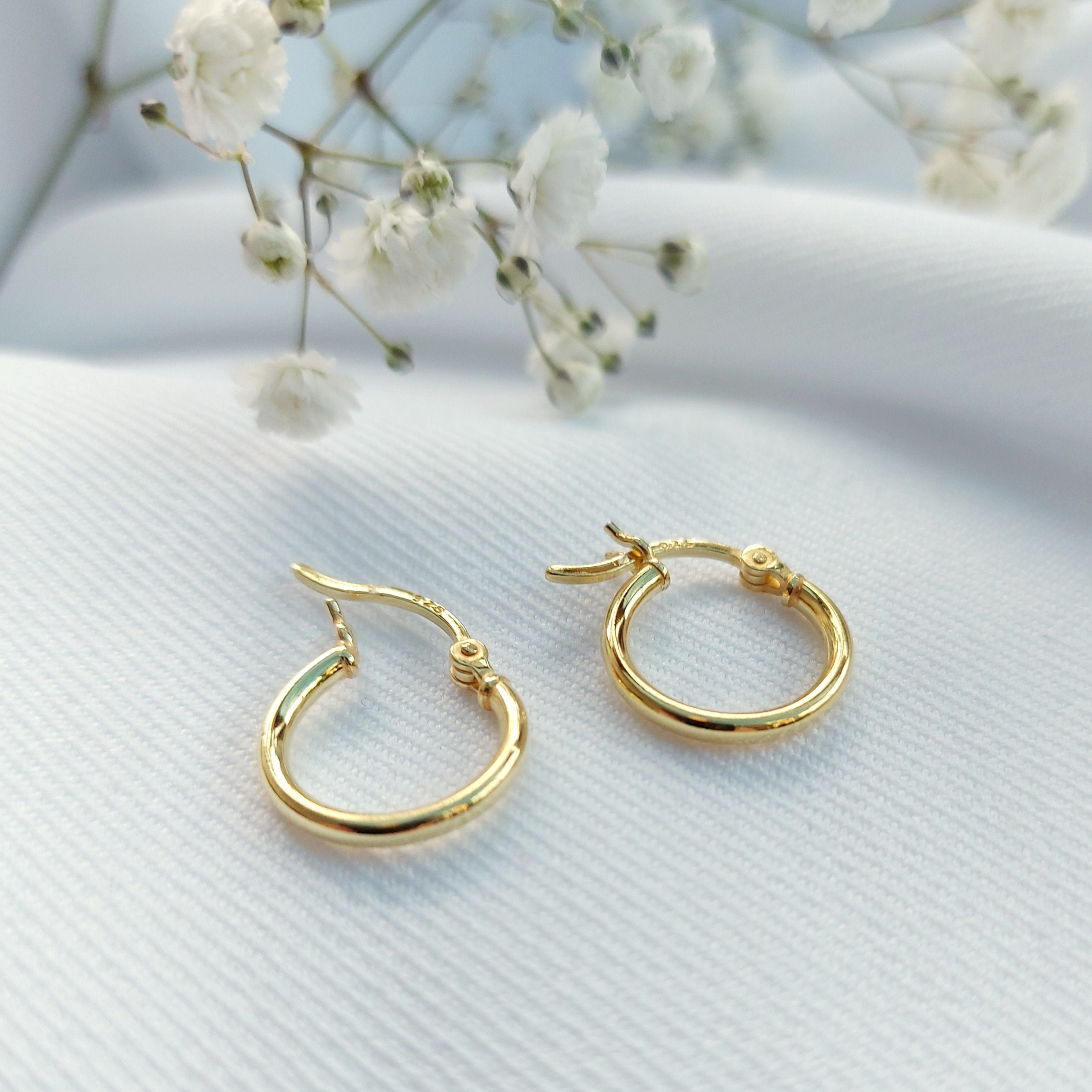 Small gold hoop earrings 24k deals