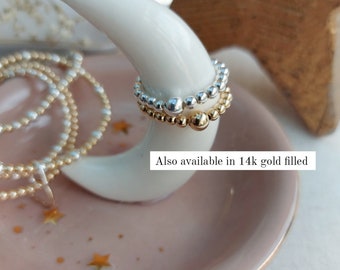 Anello in Argento 925‰ C.Z. Perle Piena Perlagione button 10×10½mm misura regolabile da ø 14 a 17