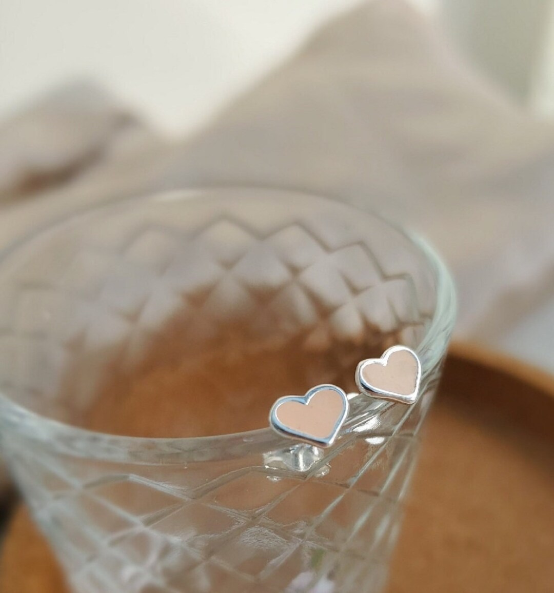 Orecchini a bottone in argento sterling con rosa – 6 mm - Italia