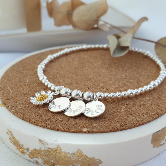 Sterling silver flower girl bracelet deals