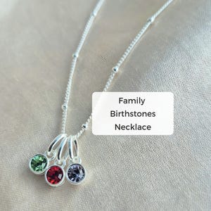 Collana con pietre portafortuna multiple in argento sterling, collana con pietre portafortuna per la famiglia, collana con pietre portafortuna per bambini, collana in argento per il compleanno