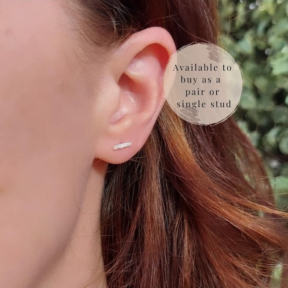 Sterling silver bar studs Sterling silver bar studs