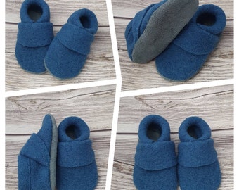 Walk Puschen ** Krabbelschuhe **Wollwalk ** petrol