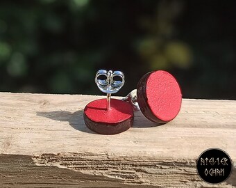 Puces boucles d'oreilles monture argent 925, cuir faites à la main, fête des mères, pour elle, anniversaire, noël