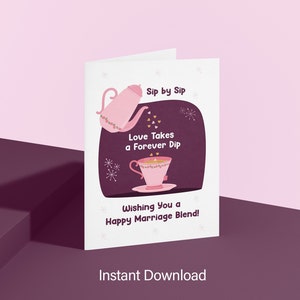 Sip By Sip Love Takes A Forever Dip - Süße Hochzeits-Grußkarte