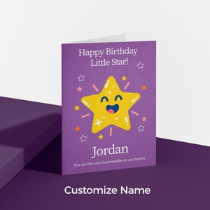 Cute Printable Star Card – Customize Your kids&#39; Names On a Star Card