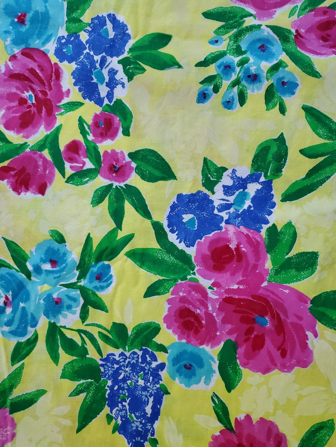 Splashes of Summer. Cotton Fabric by Cranston. Pink, Blue, and ...
