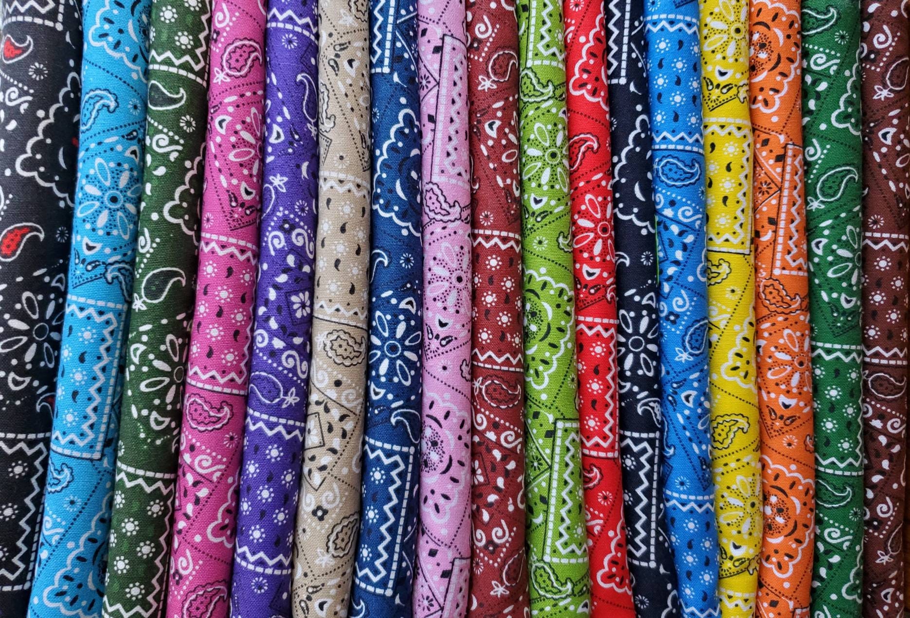 Blazin Bandana Cotton Fabric in 17 Vibrant Colors. Blues Etsy