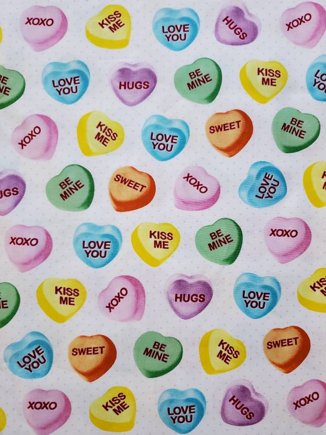 Candy Conversation Hearts, Cotton Fabric by Brother Sister Design