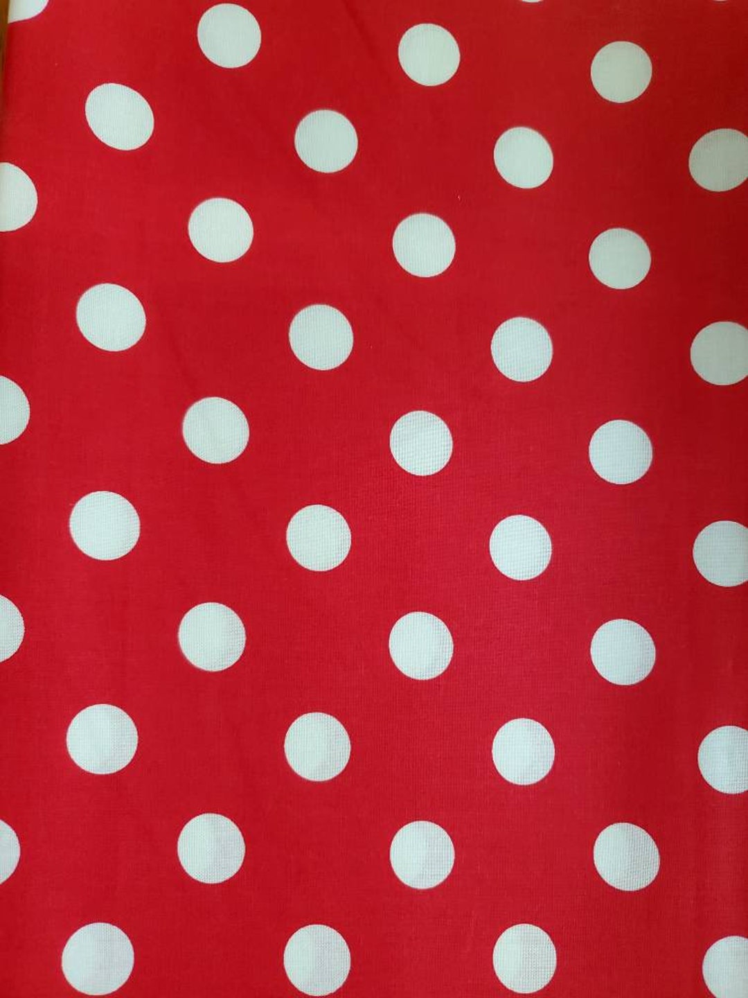 Polka-dot, Red and White Cotton Fabric, Made in USA. by the Half Yard ...