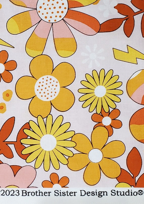 Happy Hippie. Cotton Fabric by Brother Sister. Hippie