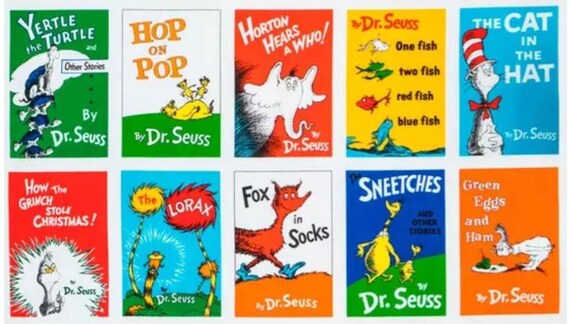 Dr. Seuss Book Fronts or Coordinating Prints. Primary Colors