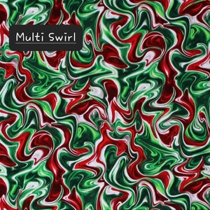Sweet Holidays. Cotton Fabric by Greta Lynn for Kanvas Fabrics. Candies, Cupcakes, and Matching Swirls. By the Half Yard, 18" x 43" wide. Multi Swirl
