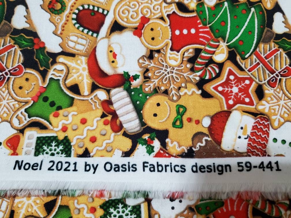 Decorated Christmas Cookie Cotton Fabric by Oasis Fabrics. Etsy