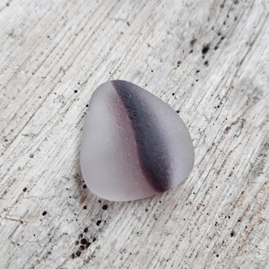 Rare Bi-Color Sea Glass: Violet & Clear Spanish Beach Glass, Unique Pendant