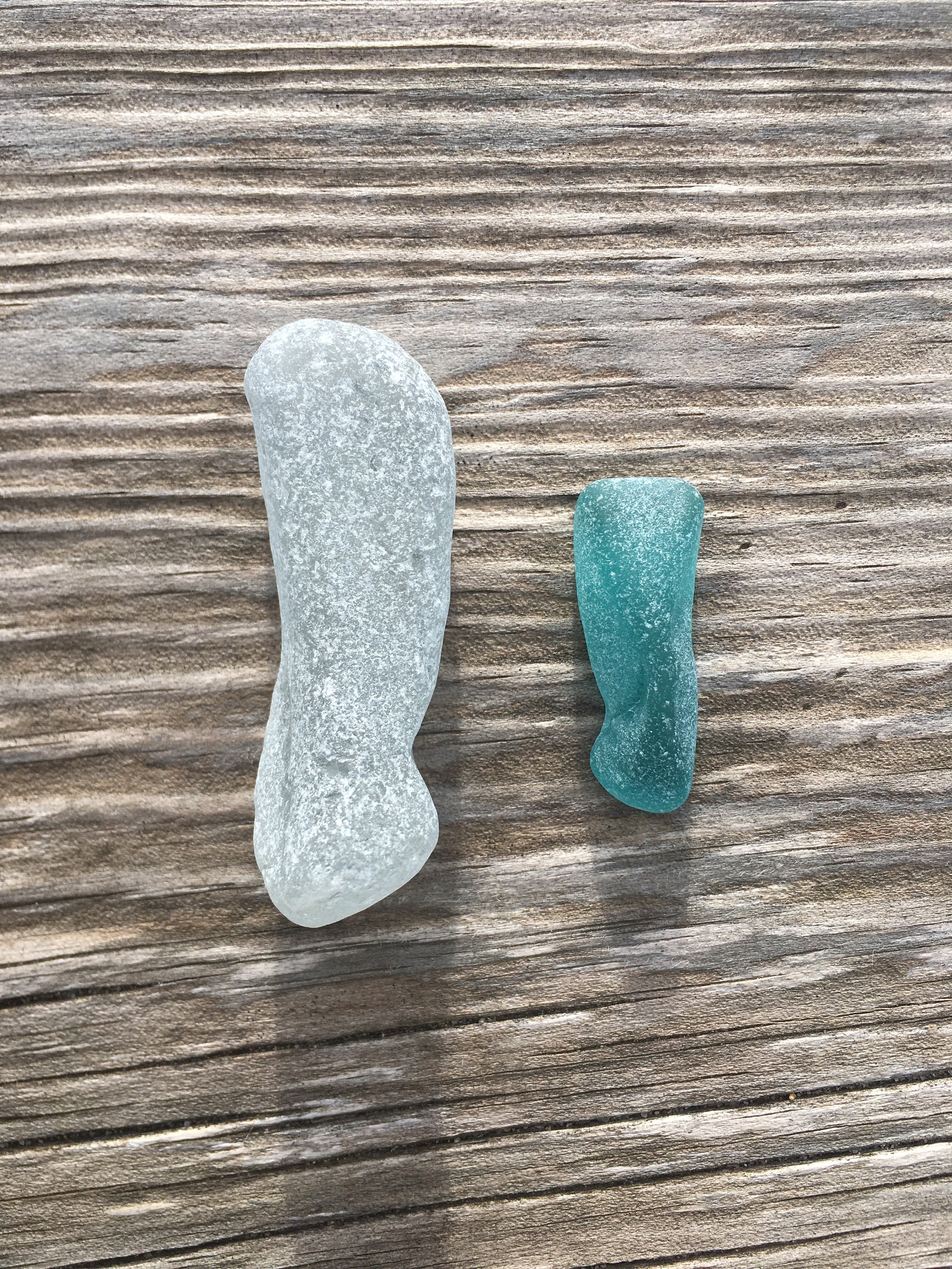Rare Curved Sea Glass, 2 Pieces of High Quality Genuine Spanish Sea Glass, Jewelry Grade A, Collectible