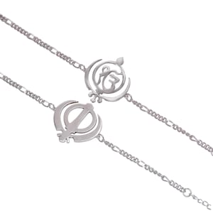 Ek Onkar & Khanda Bracelet Sikh Religious Symbol Bracelet for Men Women Spiritual Gift Jewelry Rakhi Bracelet