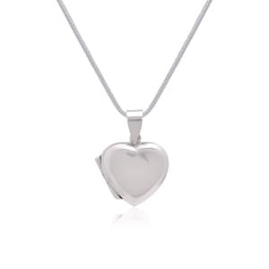 925 Sterling Silver Heart Photo Locket Pendant | Unisex Keepsake Necklace with 18 Chain | Gift for Birthday or Anniversary