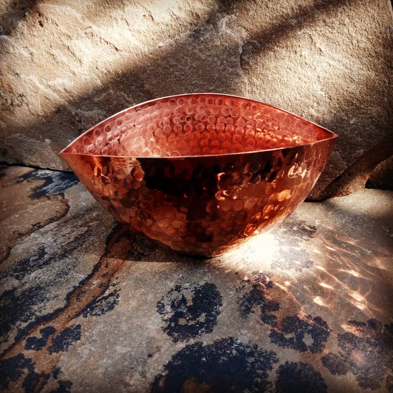 Copper Tea Light Holder Hand Hammered Copper Etsy UK