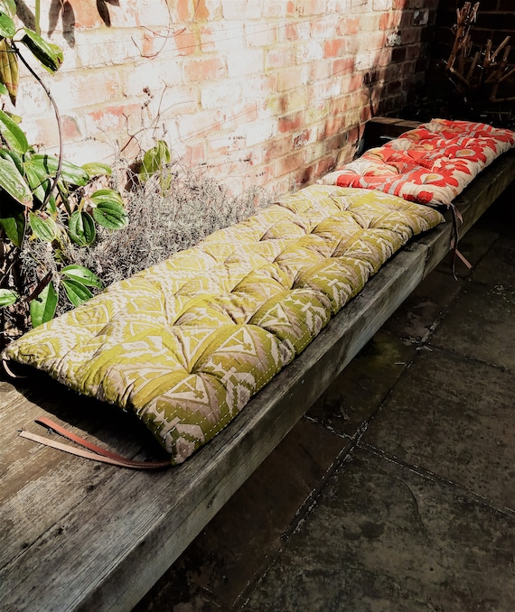 Orange and Pink Hues 100 Cotton Bench Cushion 45x120cm for Indoor and Outdoor Benches Chairs Loungers. Made From Vintage Saris. Etsy UK
