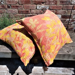 100% Kantha stitched cotton cushions 65x65cm.  Made from recycled vintage cotton saris.