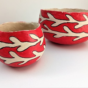 Hand made and painted papier mache bowl featuring original Gond artwork (original gift, first wedding anniversary present)