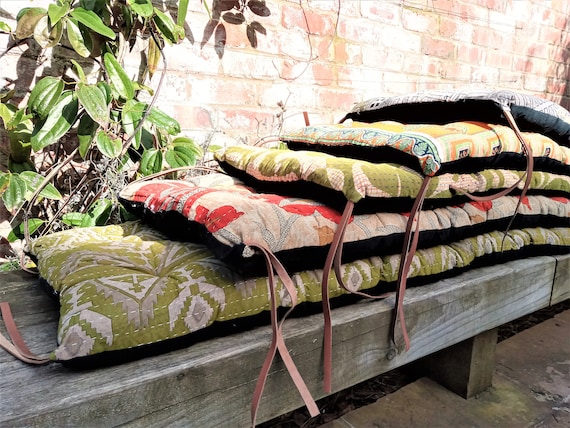 Red Hues 100 Cotton Bench Cushion 45x120cm for Indoor and Outdoor Benches Chairs Loungers. Made From Vintage Saris. Etsy Denmark