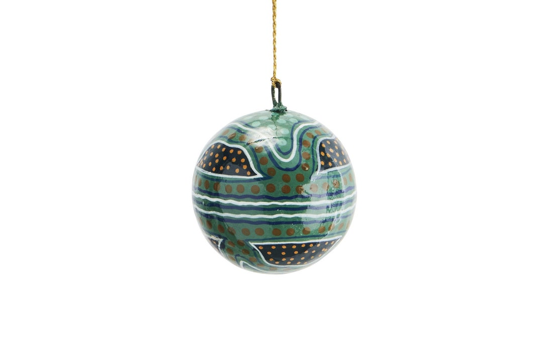 Hand Painted Papier Mache Bauble Made From Recycled Paper, Measuring