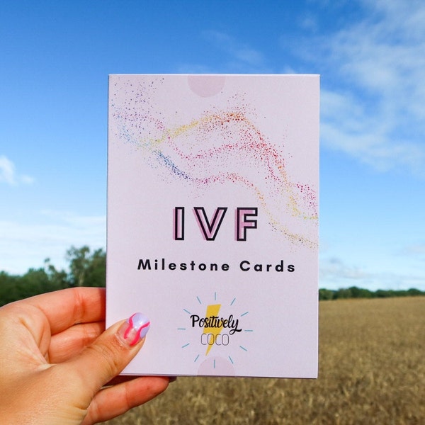 IVF Milestone Cards - IVF Gift, 27 milestone cards including frozen embryo transfer