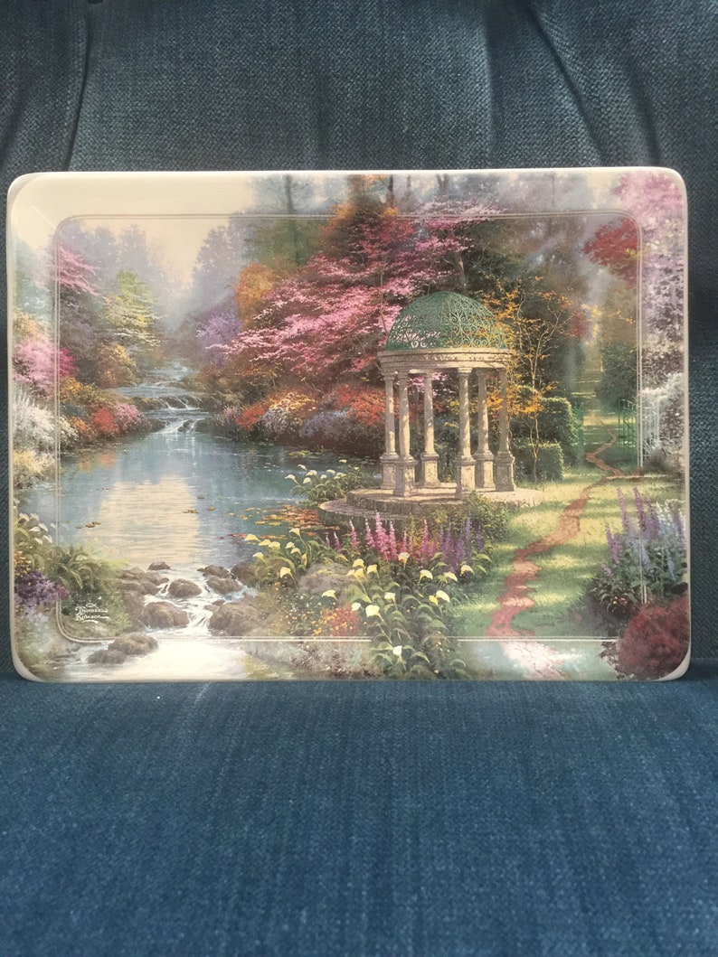Thomas Kinkade Garden of Prayer Rectangular Plate Etsy