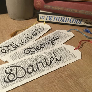 Personalised Bookmark, Reused Old Books, Booklover Gift