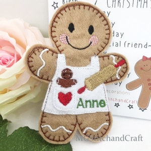 Baker/Pastrychef, personalised flat felt ornament, tag, keepsake, gift - with or without a floppy baker's hat