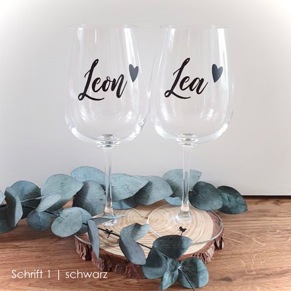 Wine glass personalized by name | Gift | Birthday | Wedding | JGA | Witnesses | Bridal couple | Bird Creative Nest