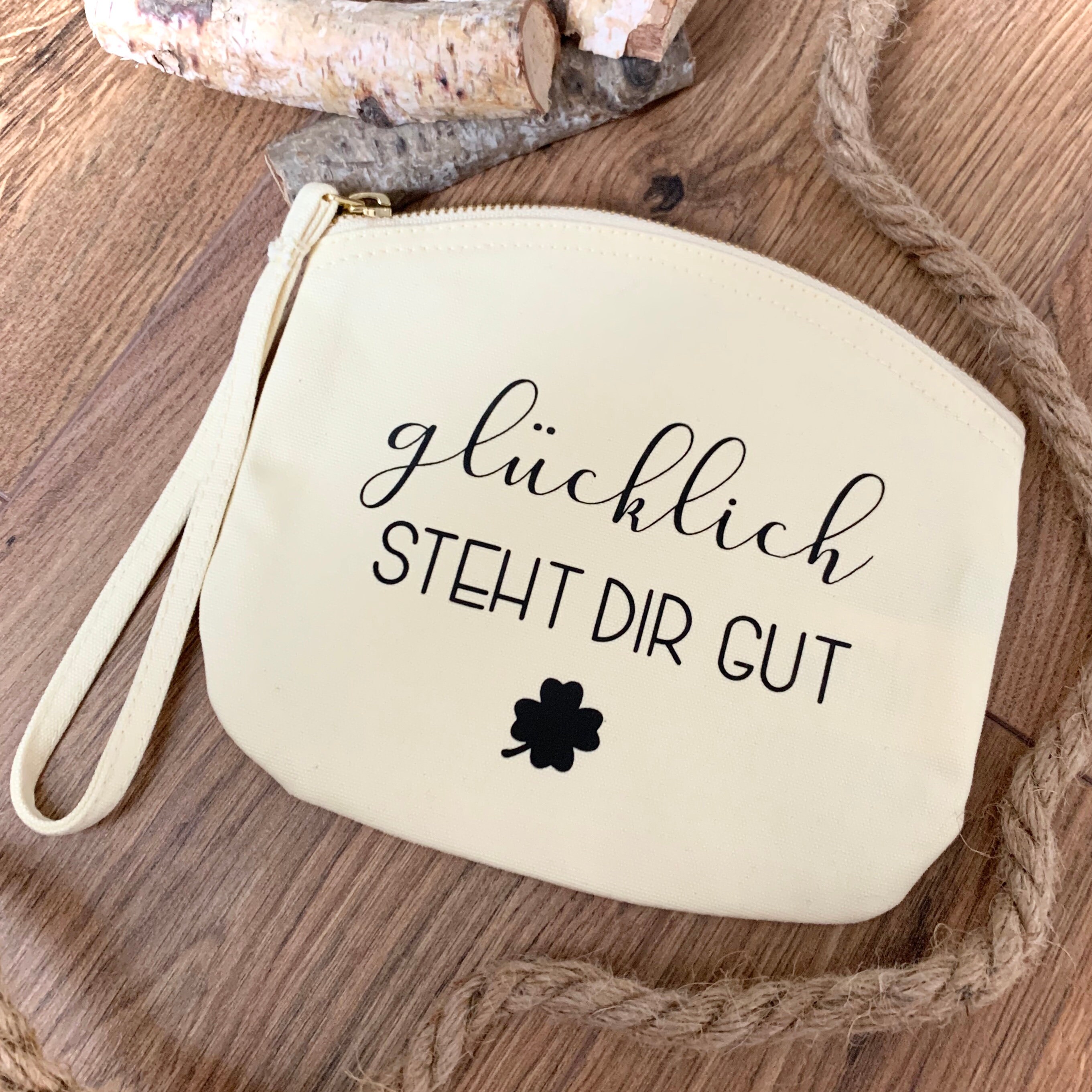 Kosmetiktasche Glücklich steht dir gut Beautybag Etsy