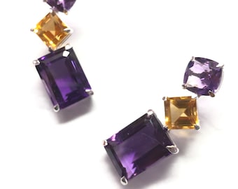 18k Weißgold Chandelier Amethyst Ohrringe