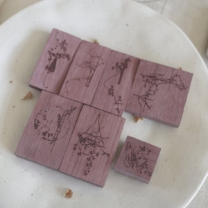Hanen Studio-stempel - Takkenserie | Houten stempel, dagboekstempel, scrapbooking stempel, collagestempel, meisjesstempel, cadeau