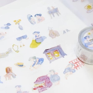 Dodolulu Home Tape with Release Paper (3CM)| Cute Masking Tape, Planner Accessories, Scrapbooking, Paper Collage, Gift Wrapping, Mail Art