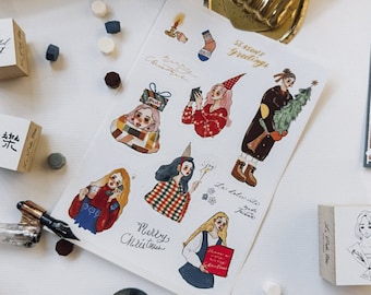 La Dolce Vita Paper Sticker Set - Christmas Girl