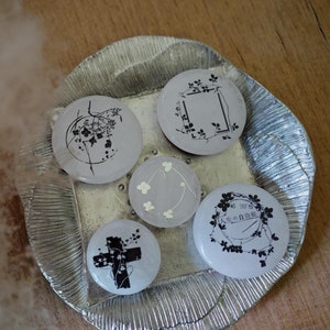 HANEN STUDIO 5e verjaardag Limited Edition stenen postzegels (set A) - "Floral Postmark 2.0"-stempelserie