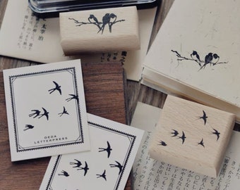Swallow Bird Wooden Rubber Stamp by Wan Stationery |Swallow Craft Stamp, Bird Wood Stamp, Scrapbooking Stamp, GreetingCard Stamp, Bird Stamp