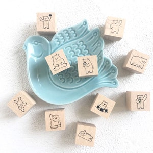 Masao Takahata Mini Bär Stempel | Süßer Stempel, japanisches Stempelgummi aus Holz, Stempel für Planner, Planer Accessoires, Schreibwaren Geschenk