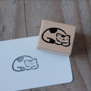Masao Takahata Rubber Stamp - Cat Series | Wooden Rubber Stamp, Japanese Stationery, Planner Stamps, Planner Accessories, Stationery Gift