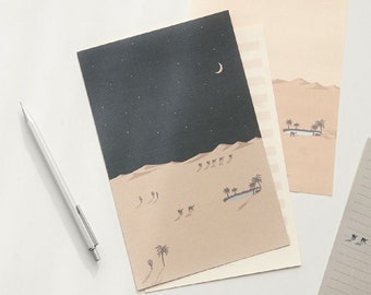 Letter Writing Set 09 Desert | Set of 2 Envelopes & 4 Letter Sheets, Korean Stationery by Dailylike, Personalized Gift, Custom Letter Set