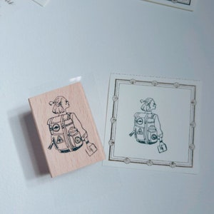 NEW! La Dolce Space Girl Rubber Stamp | Wooden Rubber Stamp, Planner Accessories, Scrapbooking, College Art, Bullet Journal, Stationery Gift