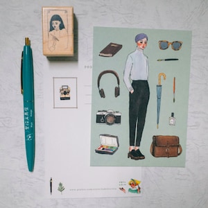 Gentlewoman de Dolce Vita do La Cartão Postal | Cartão comemorativo Aiya Bungu, garota La Dolce Vita, correio feliz, correio contínuo, cartão de mensagem fofo