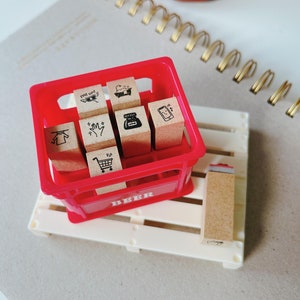 Wan Studio Series 2 Mini Planner Daily Stamp | Mini Wooden Rubber Stamp, Planner Accessories, Gift