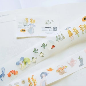 Nastro adesivo Dodolulu "A Beautiful Day" con carta protettiva (3 cm)/Nastro adesivo, accessori per planner, scrapbooking, collage, confezioni regalo, mail art